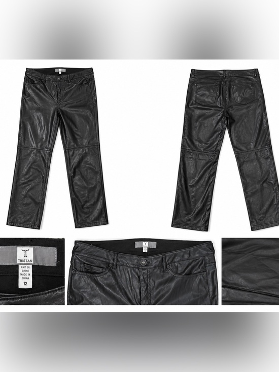 Tristan Pants - Tristan Faux Leather Pants Size 12 Black